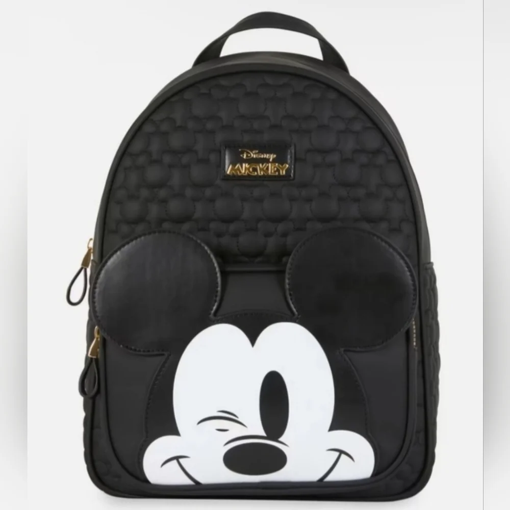 Disney Mickey Black Quilted Backpack